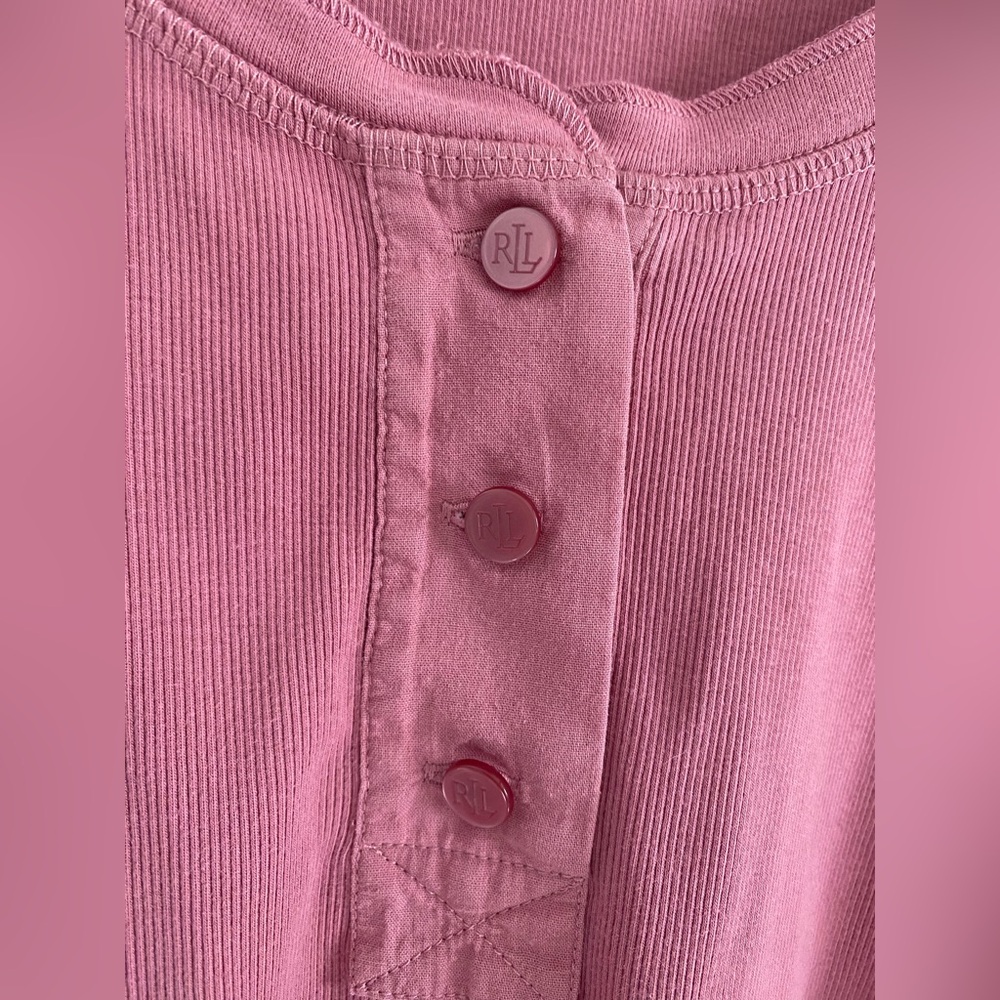 Lauren Ralph Lauren Henley Cotton Long Sleeve Size Medium - Picture 4 of 12